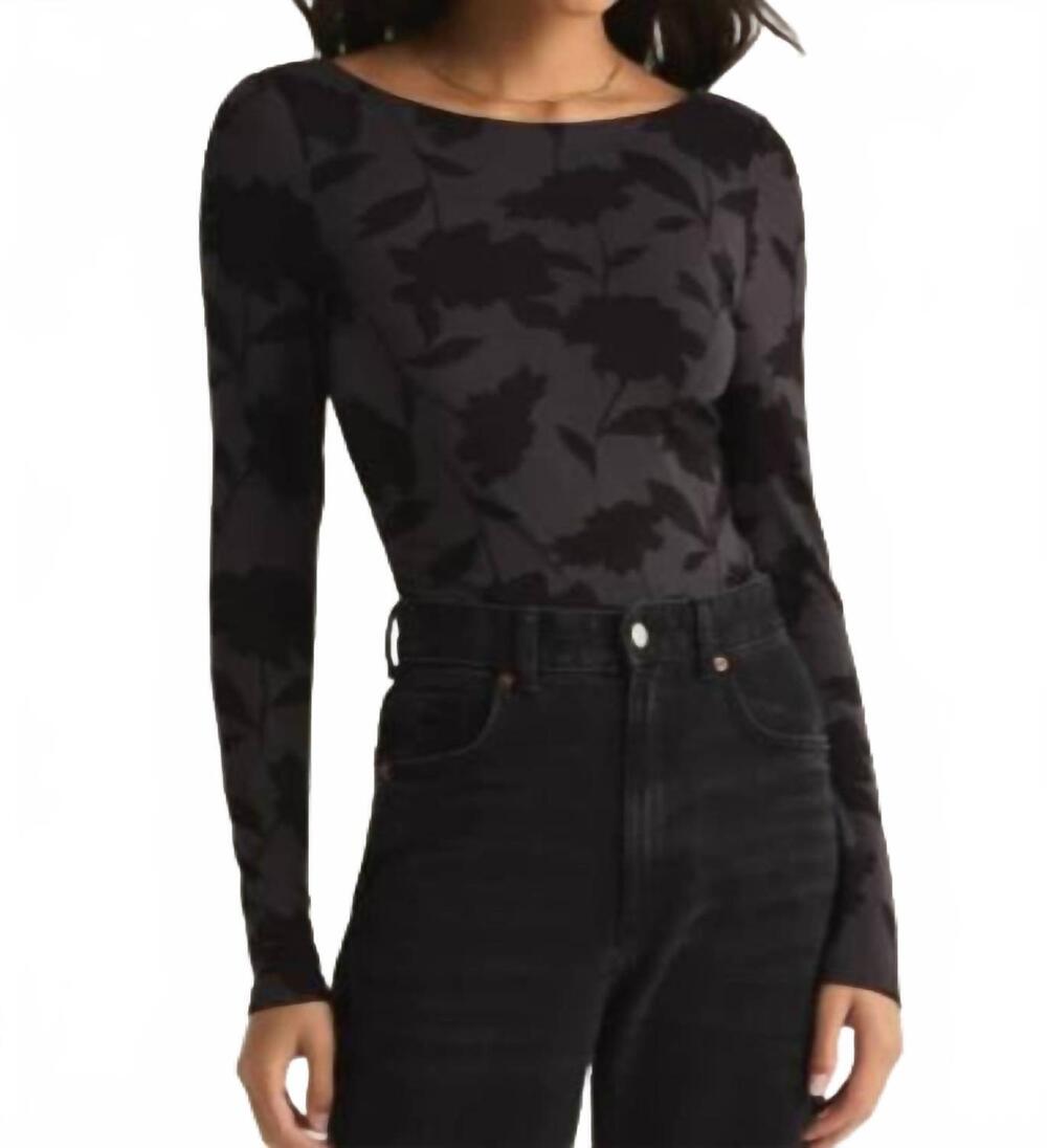 NEW Z SUPPLY baela shadow floral bodysuit in black